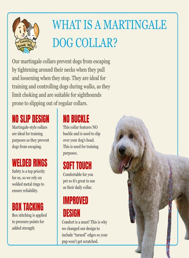 كانتري بروك ديزاين طوق مارتينجال عريض للكلاب من Country Brook Petz - HossFit Jr - مجموعة رائعة بتصاميم مميزة (حب وسلام، متوسط) - Image 5